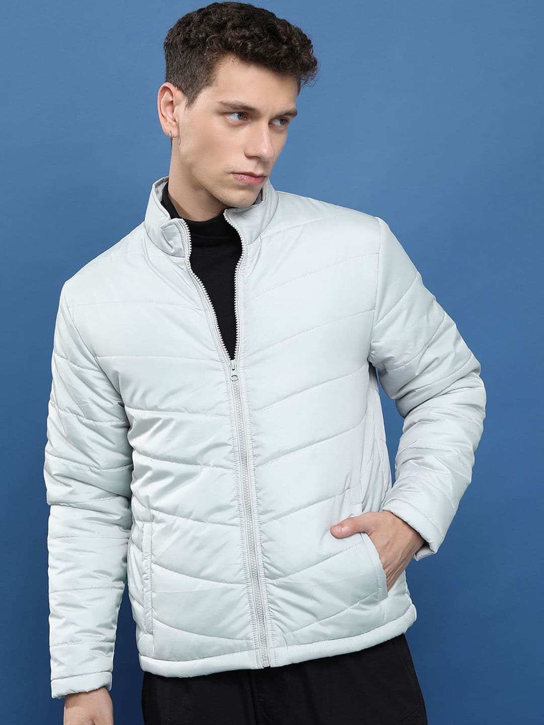 HIGHLANDER Men Solid High Neck Puffer Jacket - view 1