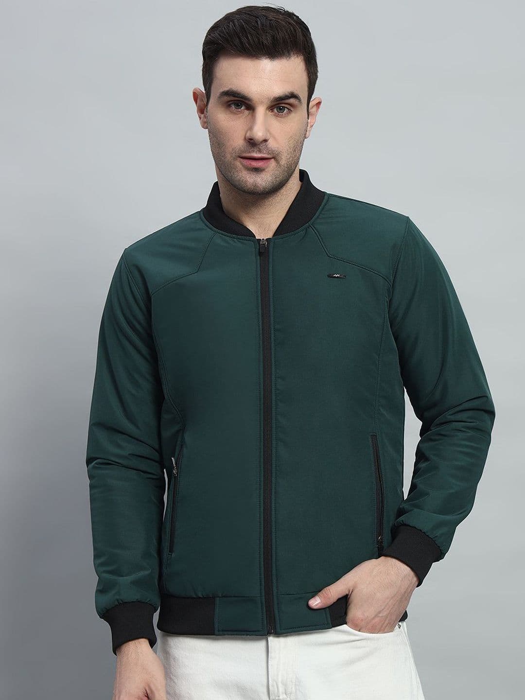 AR-FIT Men Water Resistant Zip Detail Bomber Jacket - view 1
