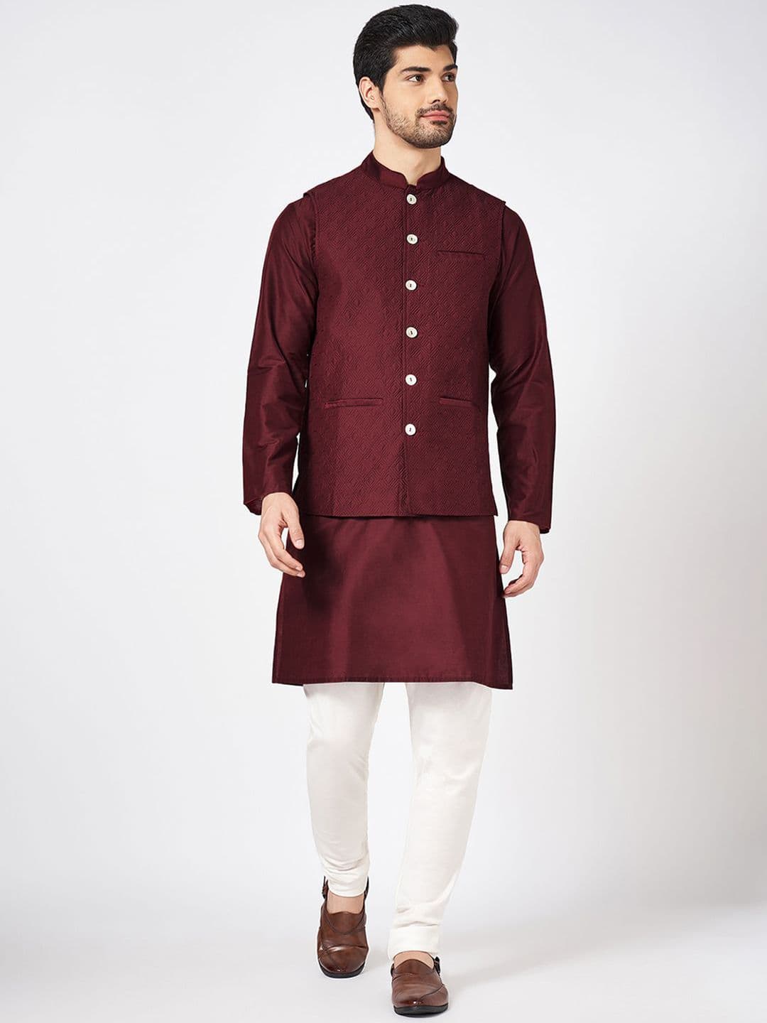 indus route by Pantaloons Men Woven-Design Nehru Jacket - view 1