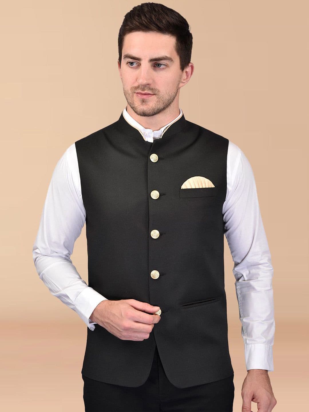 PRINTINDIA Men Mandarin Collar Nehru Jacket - view 1