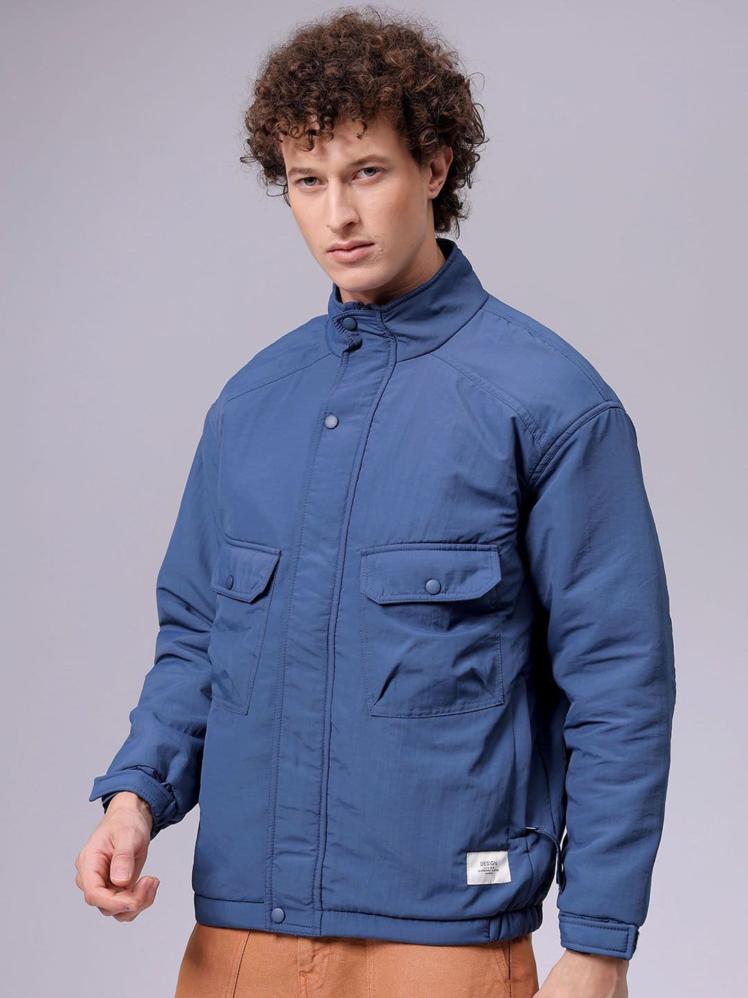 The Indian Garage Co Men Mock Collar Solid Casual Padded Jacket - view 1