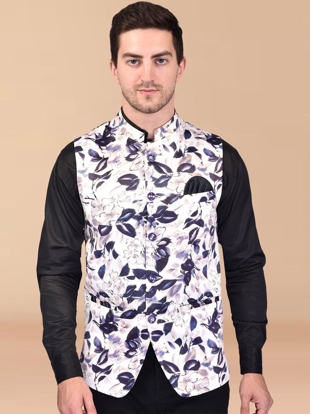 PRINTINDIA Men Printed Woven Nehru Jacket - view 1