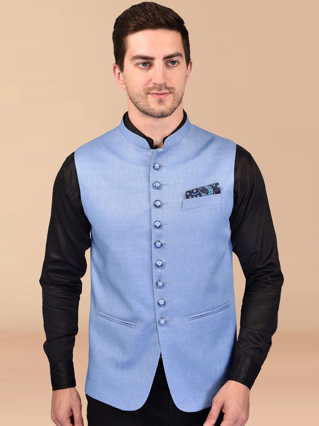 PRINTINDIA Men Mandarin Collar Nehru Jacket - view 1