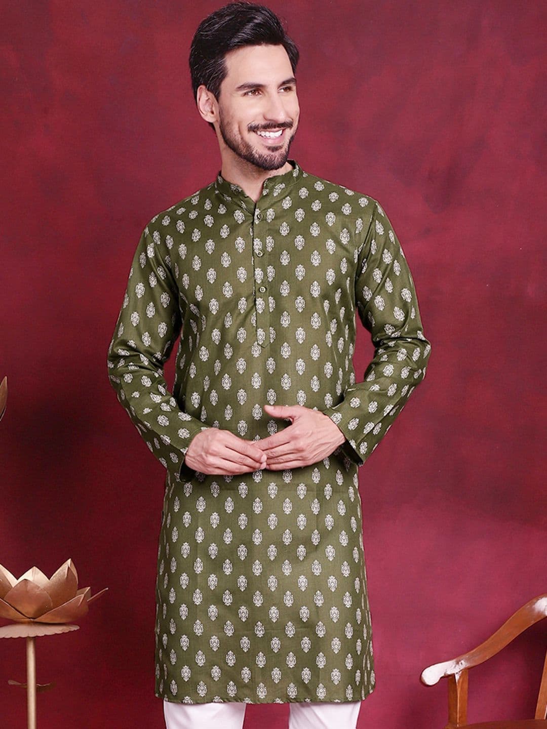 Jompers Men Floral Printed Kurta - view 1