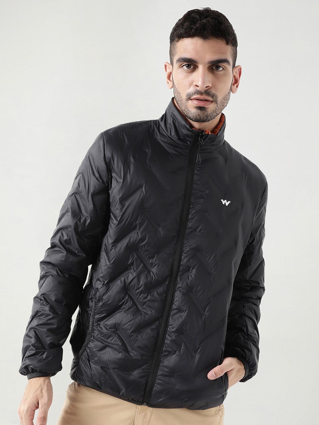 Wildcraft Men Mock Collar Solid Casual Quilted Reversible Jacket - view 1