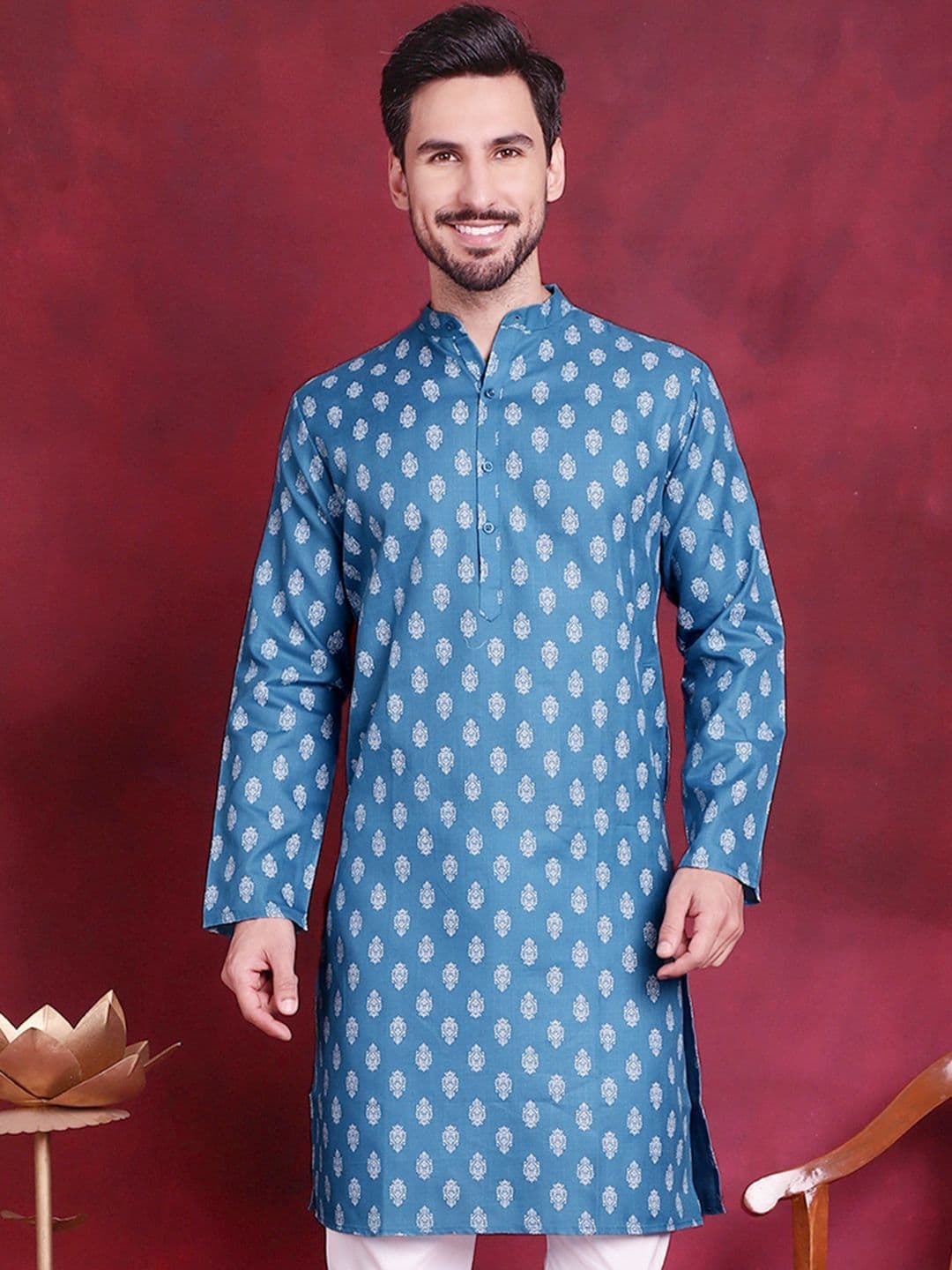 Jompers Men Floral Printed Kurta - view 1