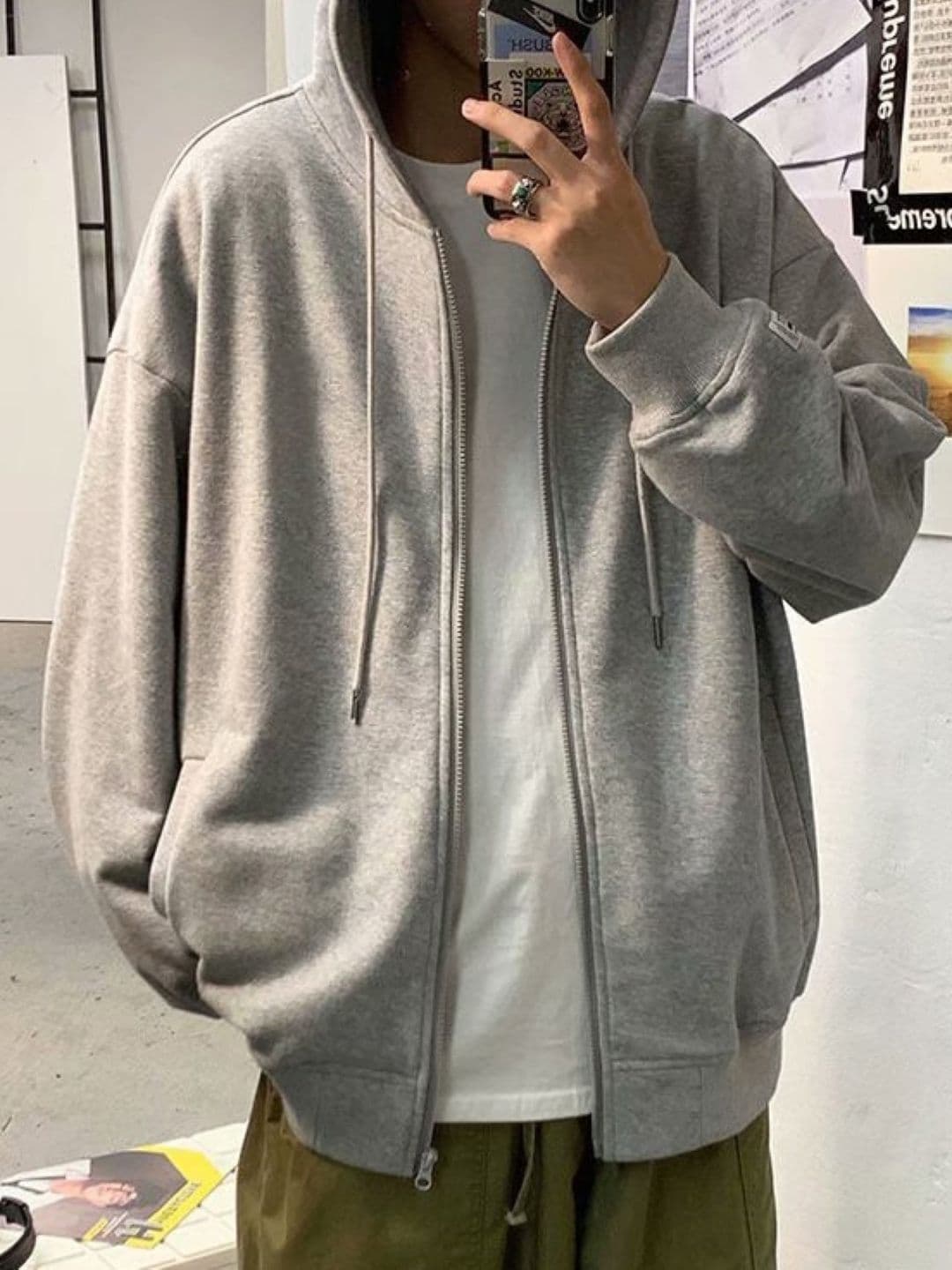 StyleCast Men Hooded Solid Casual Bomber Jacket - view 1