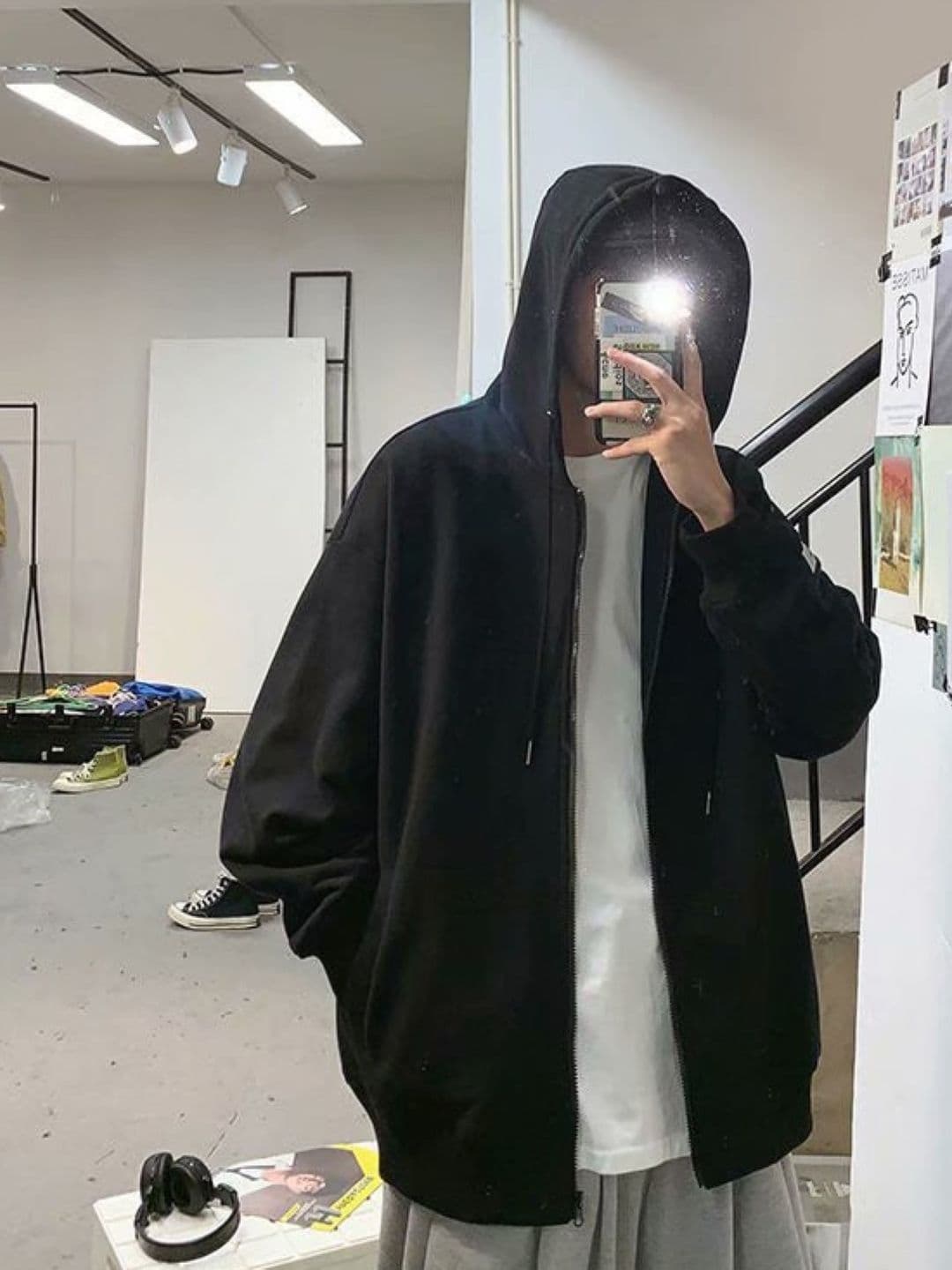 StyleCast Men Hooded Solid Casual Bomber Jacket - view 1