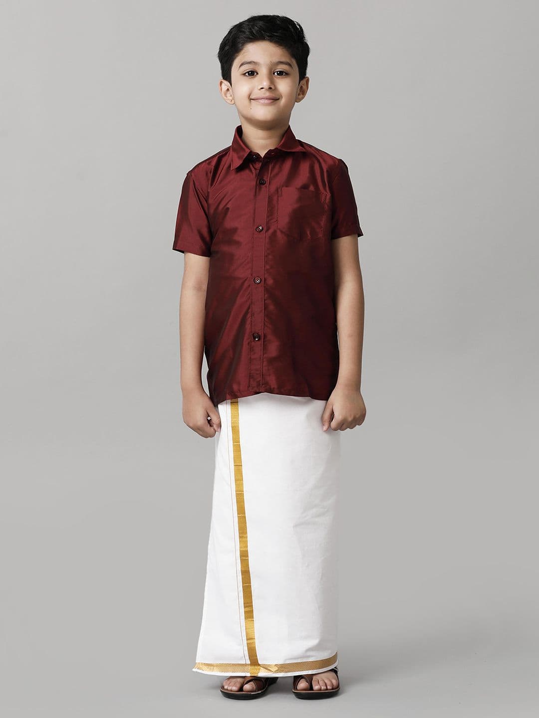Ramraj Boys Short Sleeves Shirt with Dhoti - view 1
