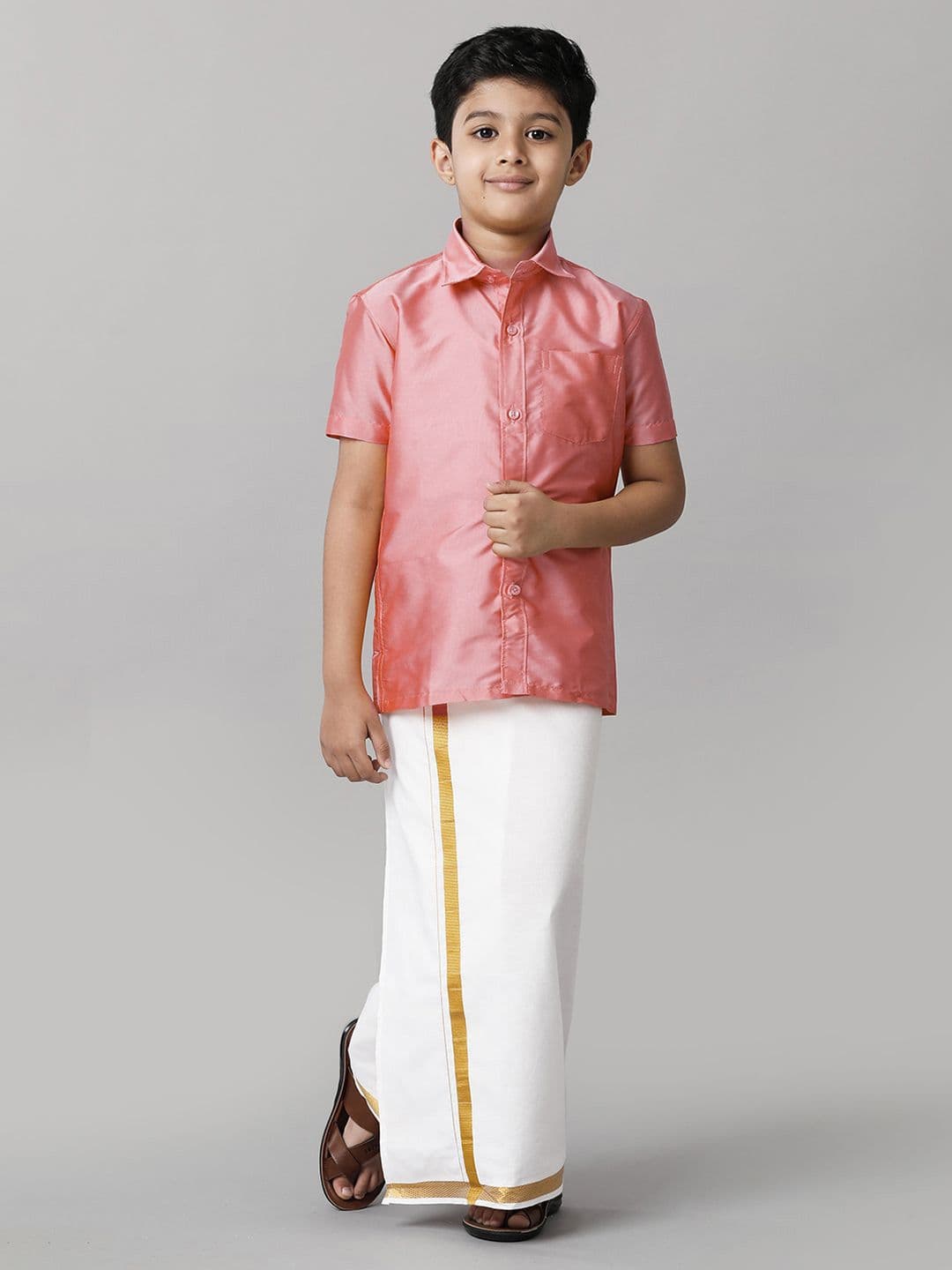 Ramraj Boys Short Sleeves Shirt with Dhoti - view 1