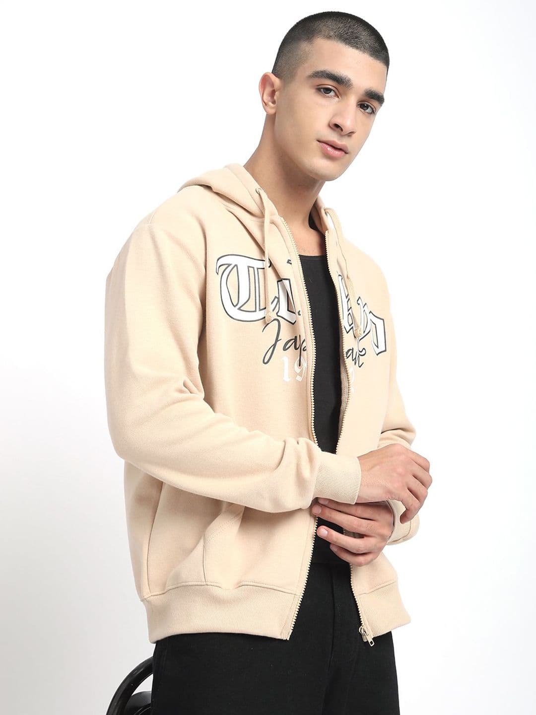 R&B Men Printed Cotton Hooded Sweatshirt - view 1