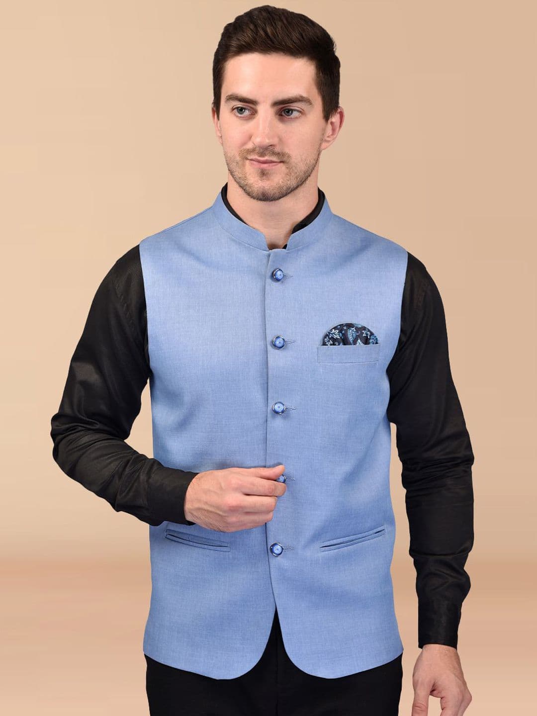 PRINTINDIA Men Mandarin Collar Nehru Jacket - view 1