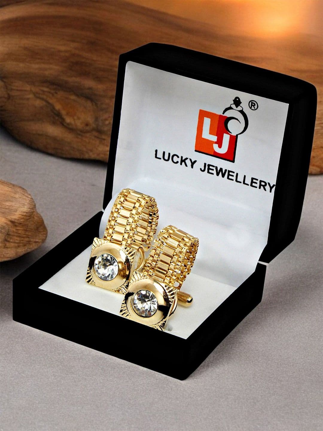 LUCKY JEWELLERY Men Embellished Contemporary Cufflink - view 1