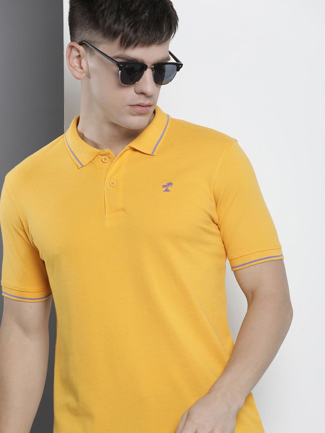 The Indian Garage Co Men Solid Polo Collar T-shirt - view 1