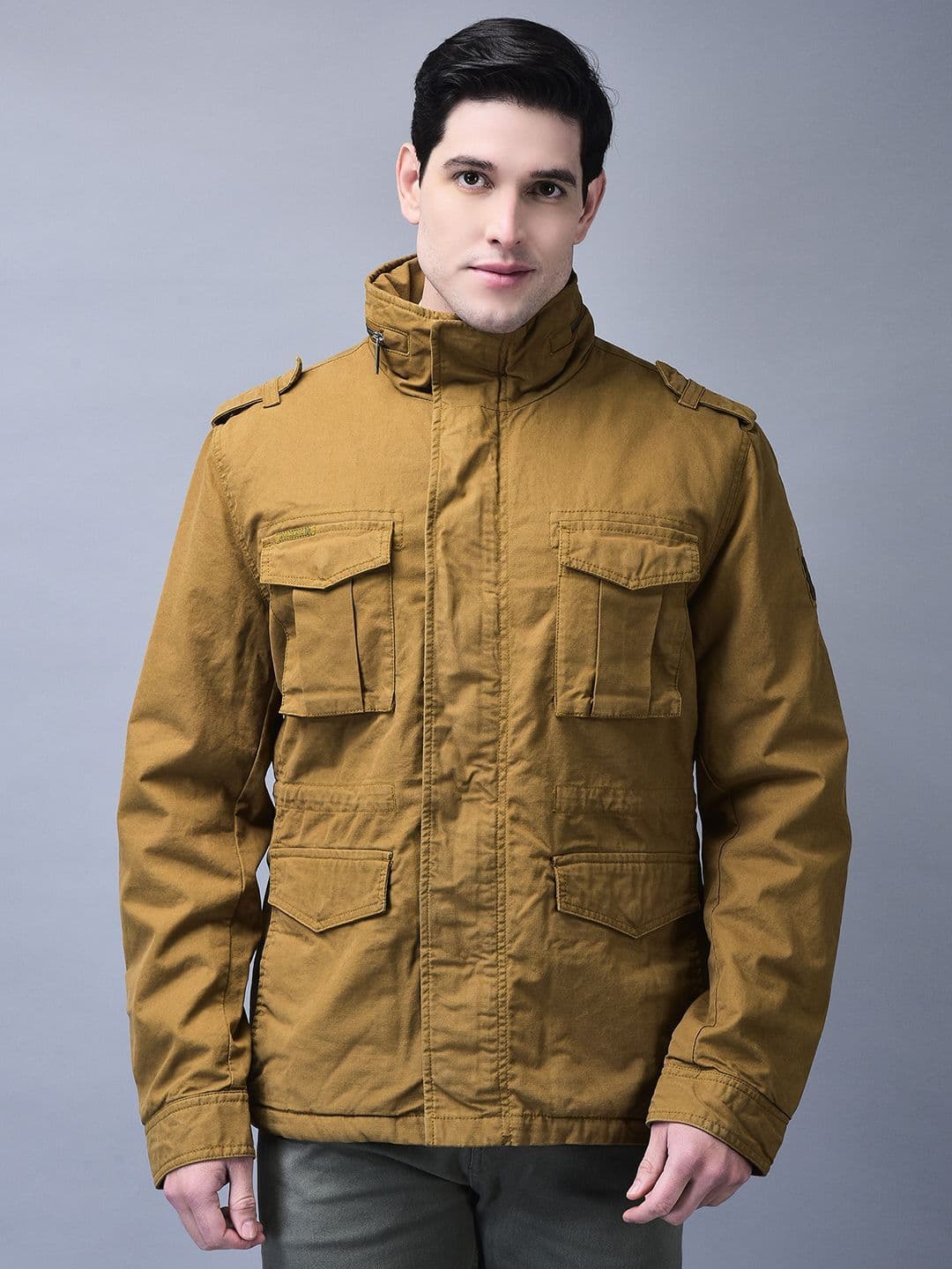 Woodland Men Mandarin Collar Solid Casual Tailored Jacket - view 1