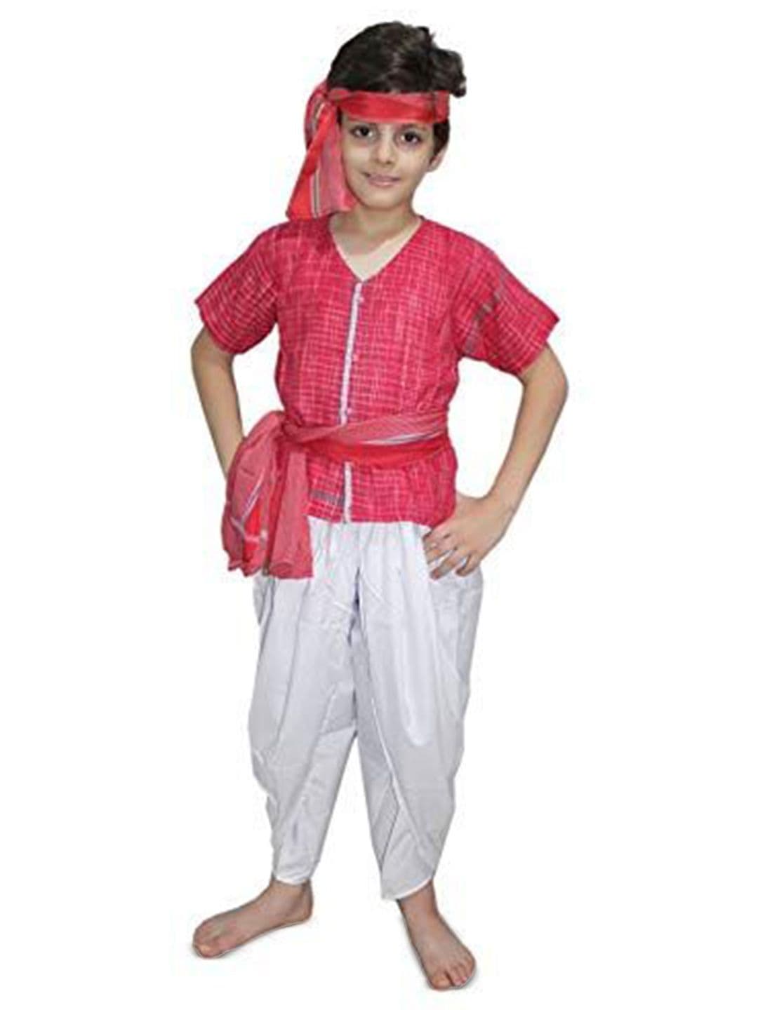 Kaku Fancy dresses Kids Villager Farmer Costume Kurta With Dhoti Pants & Stole - view 1