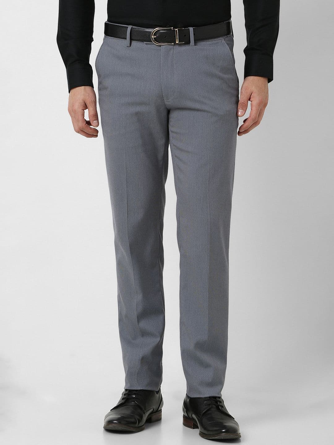 Peter England Men Slim Fit Mid-Rise Formal Trousers - view 1