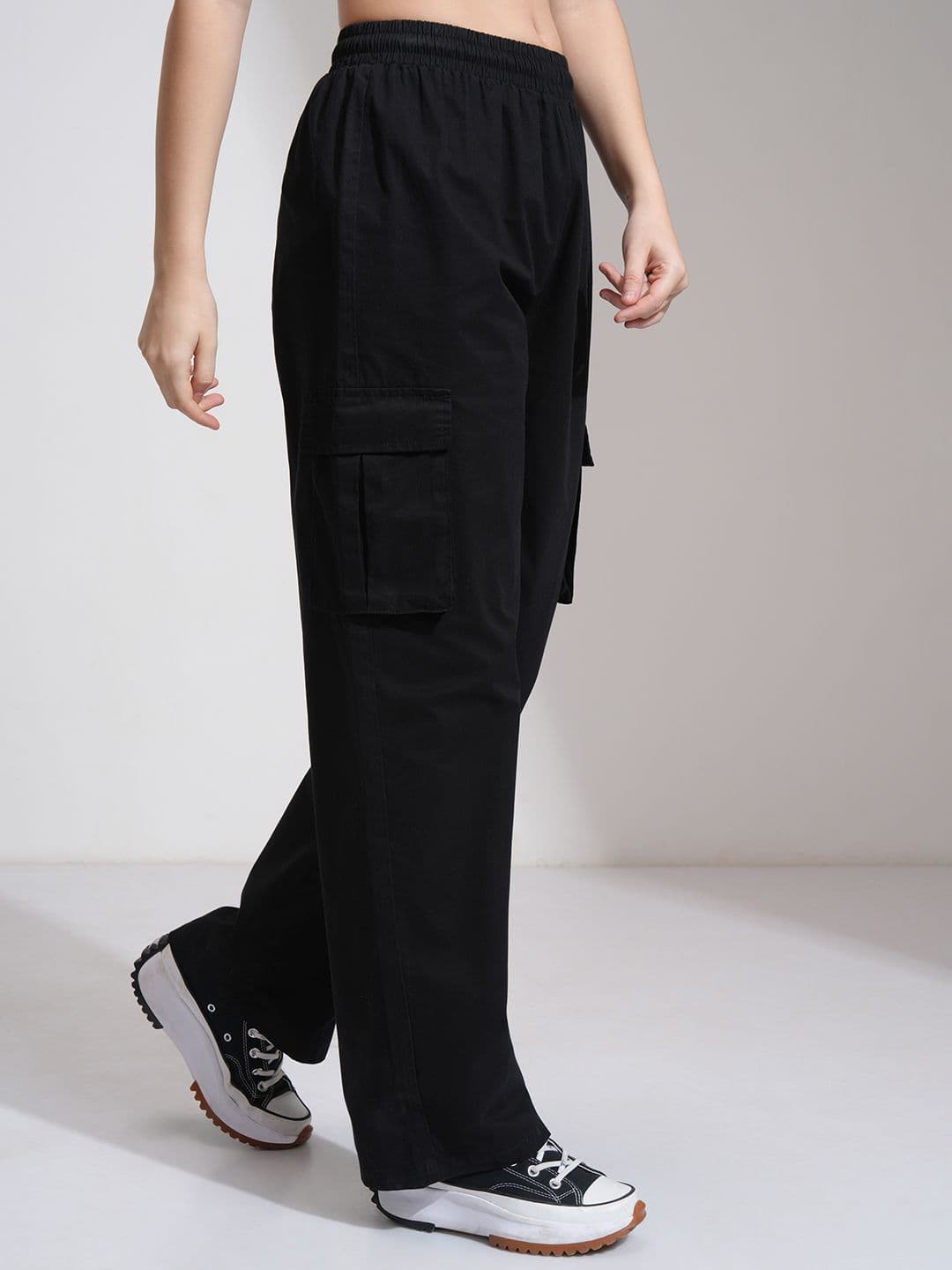 Tokyo Talkies Women High Rise Straight Fit Cargo Trouser - view 1
