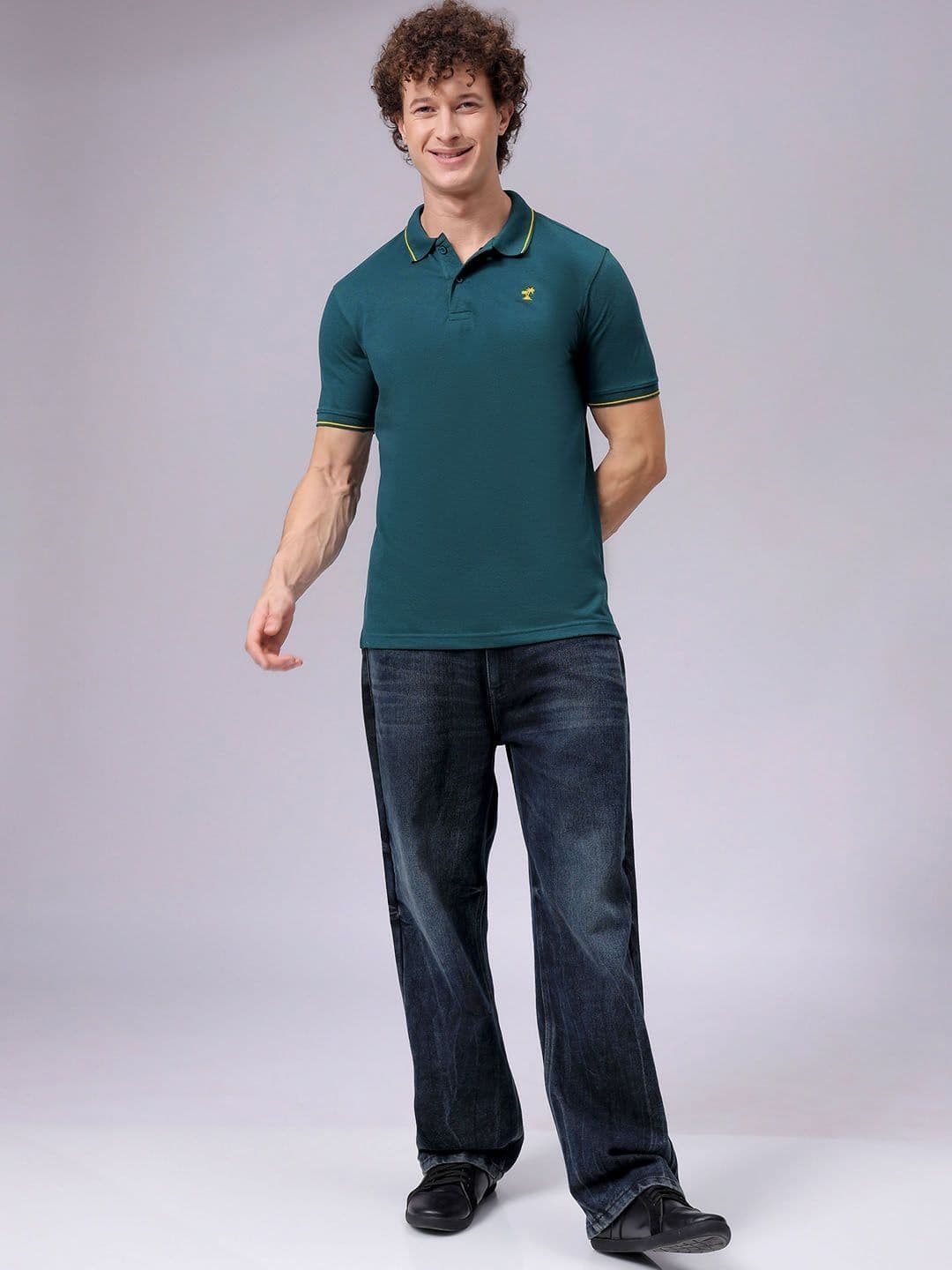The Indian Garage Co Men Polo Collar Cotton T-shirt - view 1