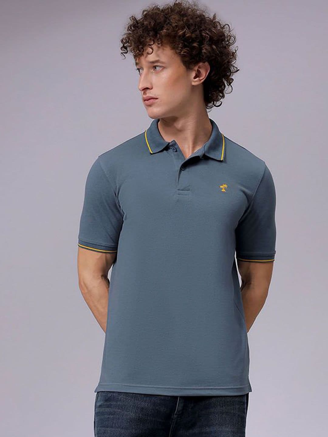 The Indian Garage Co Men Polo Collar Solid T-shirt - view 1