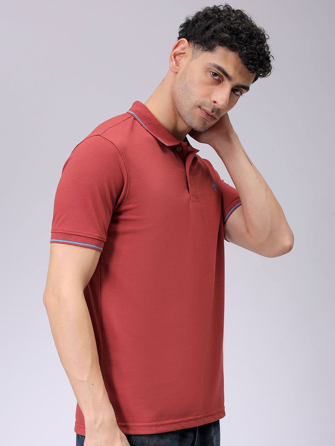 The Indian Garage Co Men Solid Polo Collar T-shirt - view 1