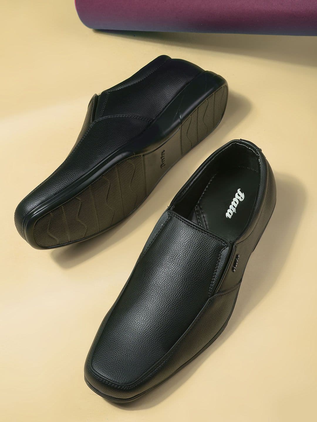 Bata Men Textured Slip-Ons Formal Shoes - view 1