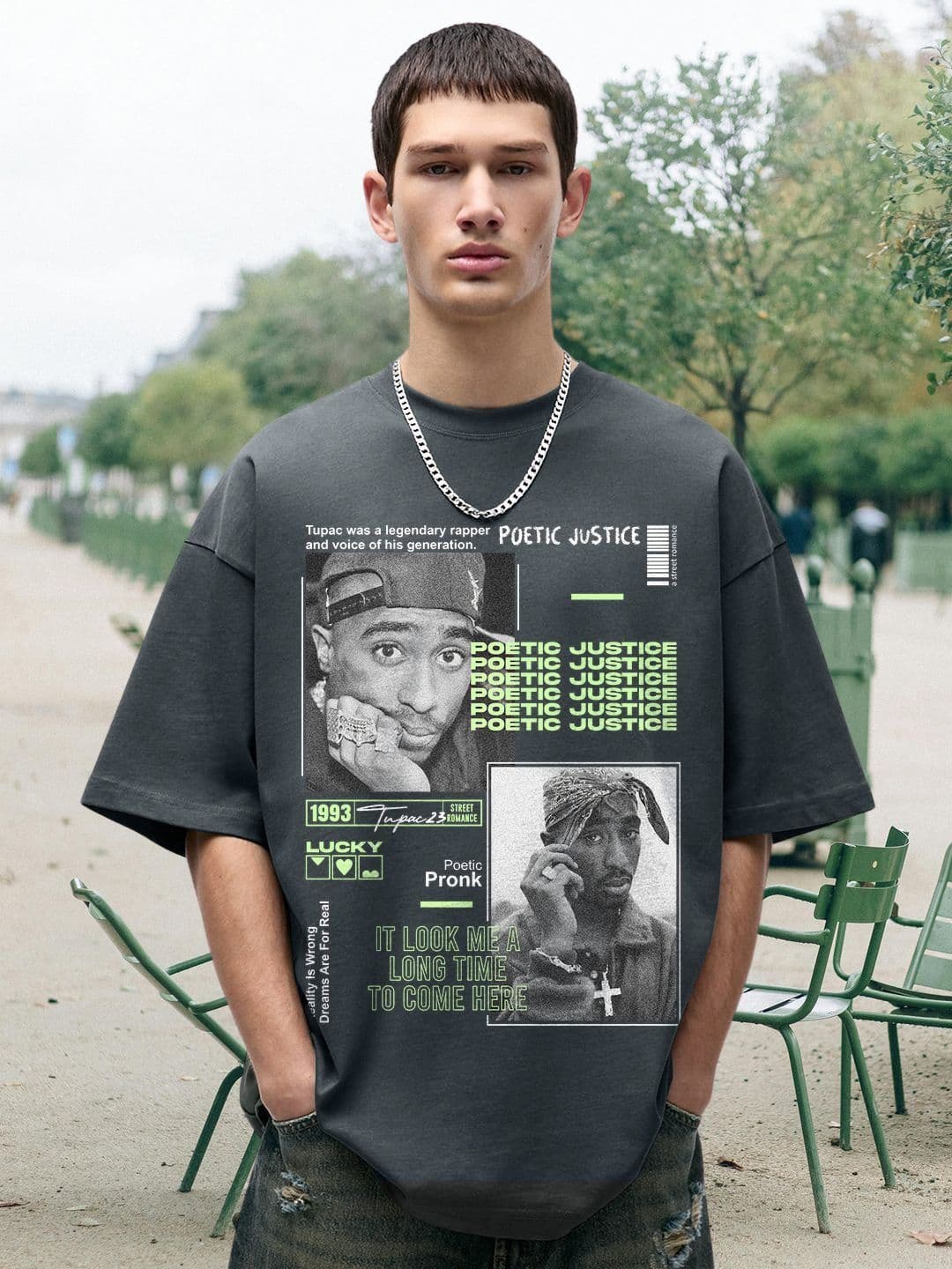 PRONK Men Typography Printed Oversized Cotton T-shirt - view 1