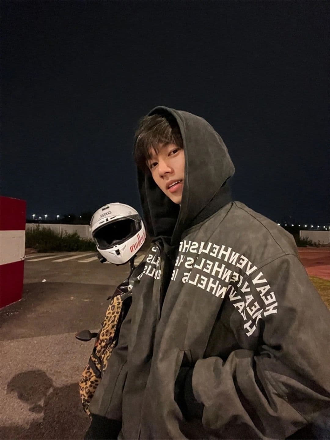 HERE&NOW Men Hooded Typography Printed Casual Bomber Jacket - view 1