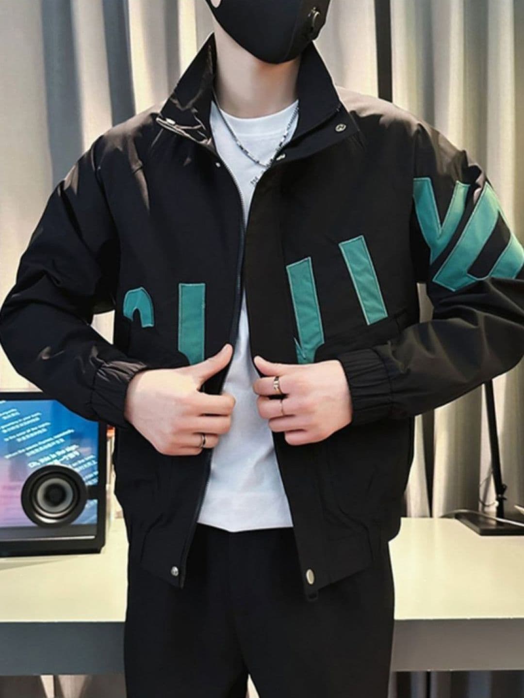 HERE&NOW Men Spread Collar Typography Printed Casual Bomber Jacket - view 1