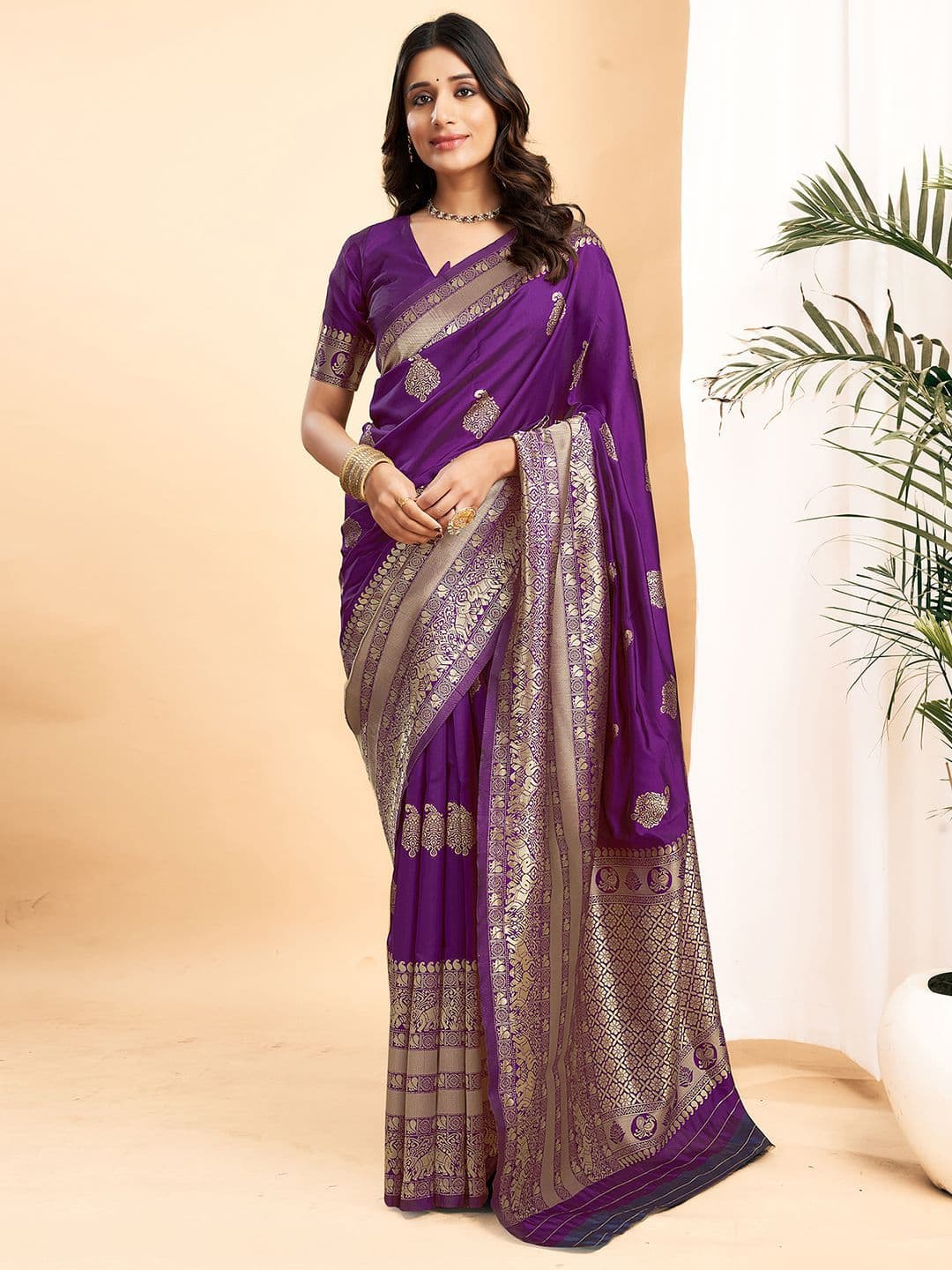 KALINI Woven Design Zari Banarasi Saree - view 1