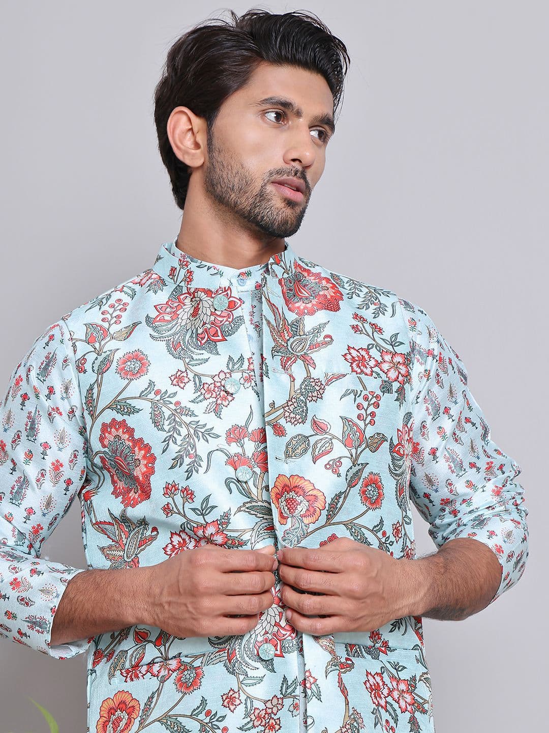Jompers Men Printed Nehru Jackets - view 1