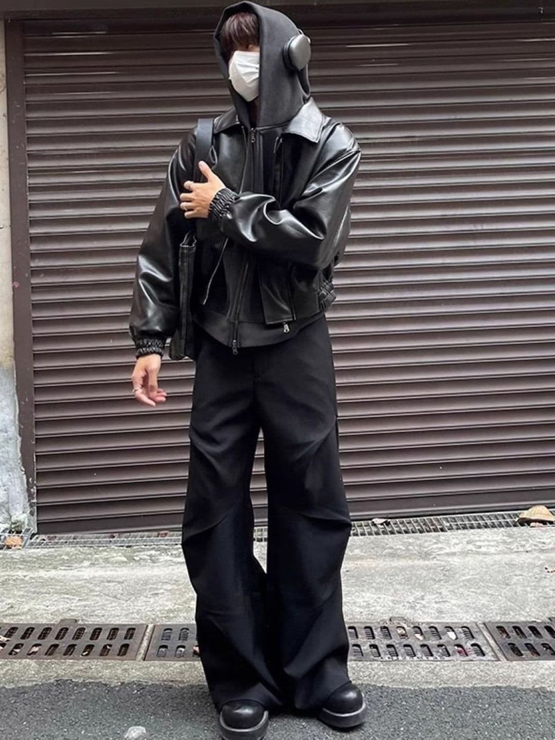 HERE&NOW Men Hooded Solid Leather Casual Leather Jacket - view 1