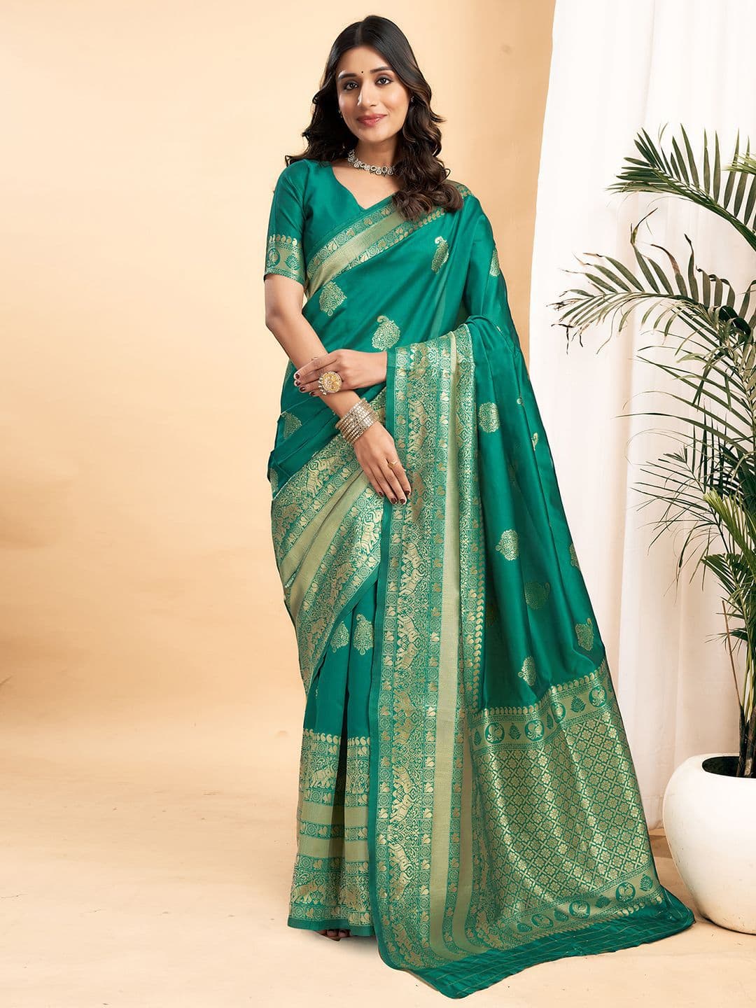 KALINI Woven Design Zari Banarasi Saree - view 1