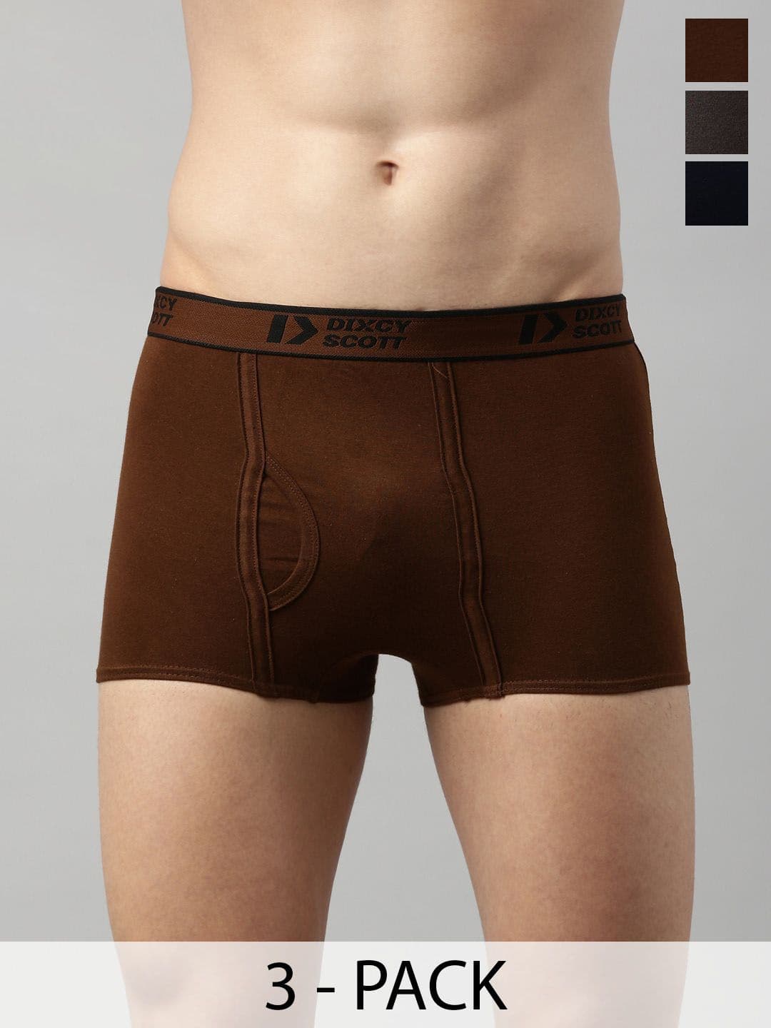Dixcy Scott Originals Swish Men Pack of 3 Combed Cotton Breathable No Ride Up Grip Trunks - view 1