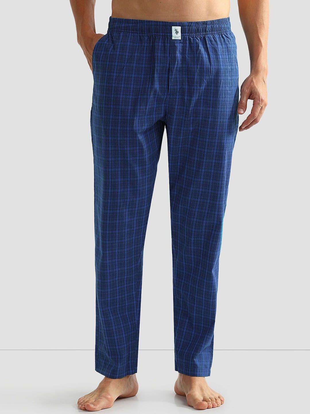 U.S. Polo Assn. Men Checked Pure Cotton OELP5 Lounge Pants - view 1