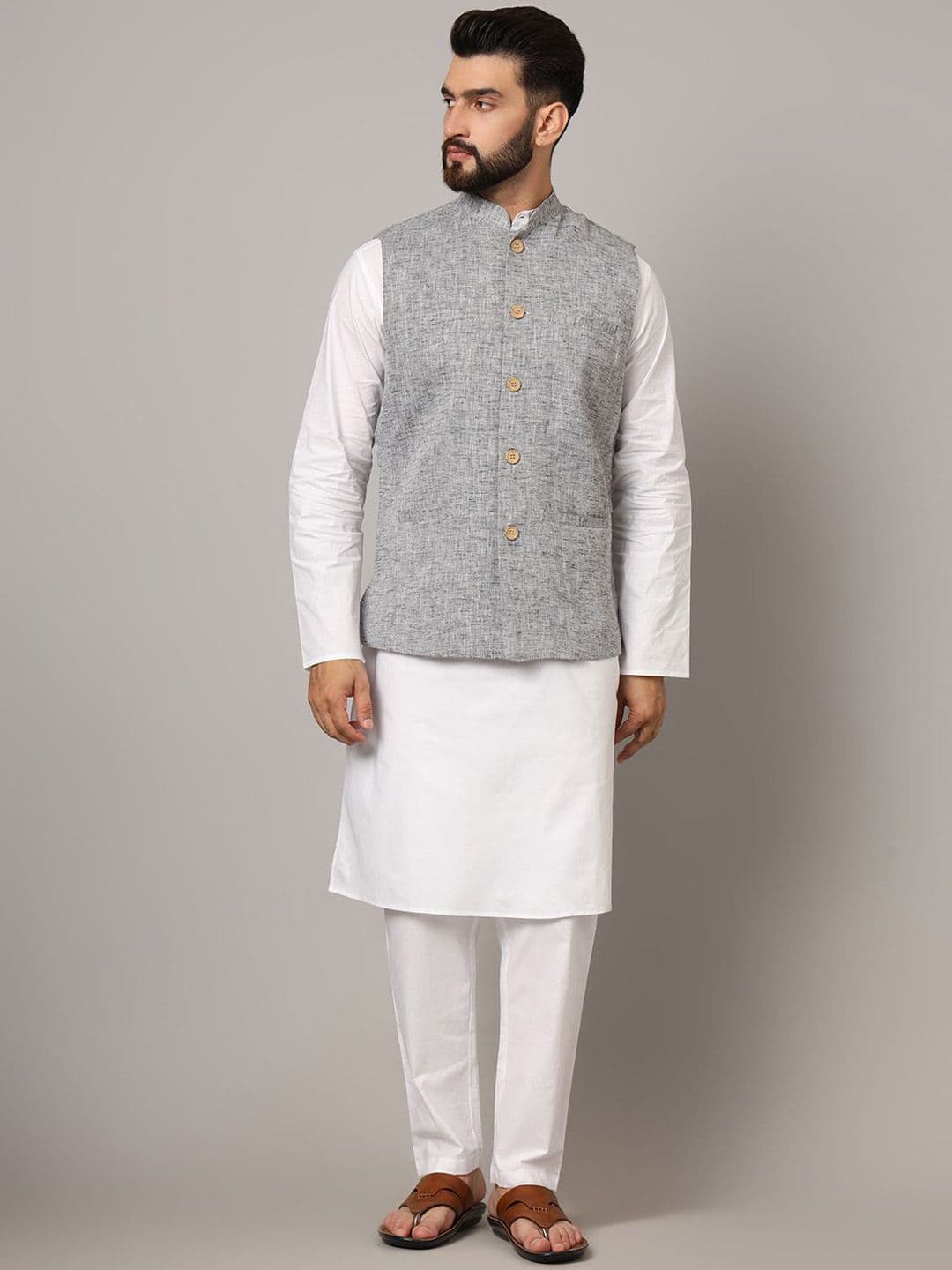 Latest Chikan Garments Self Design Nehru Jackets - view 1