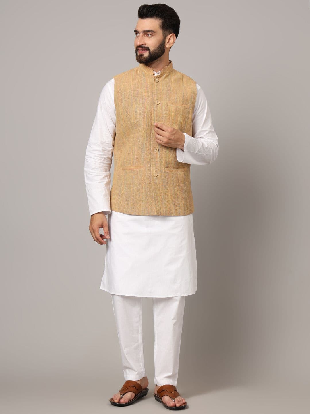 Latest Chikan Garments Woven Design Nehru Jackets - view 1