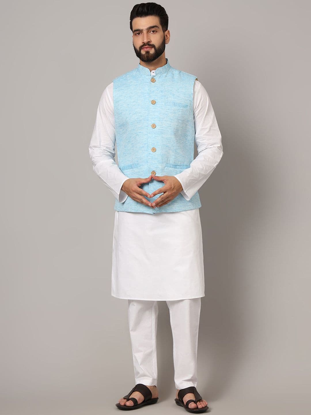 Latest Chikan Garments Self Design Nehru Jackets - view 1