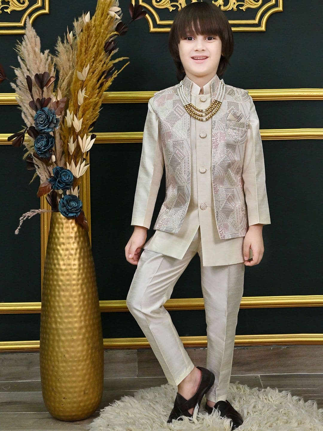 ahhaaaa Boys Embroidered Sherwani - view 1