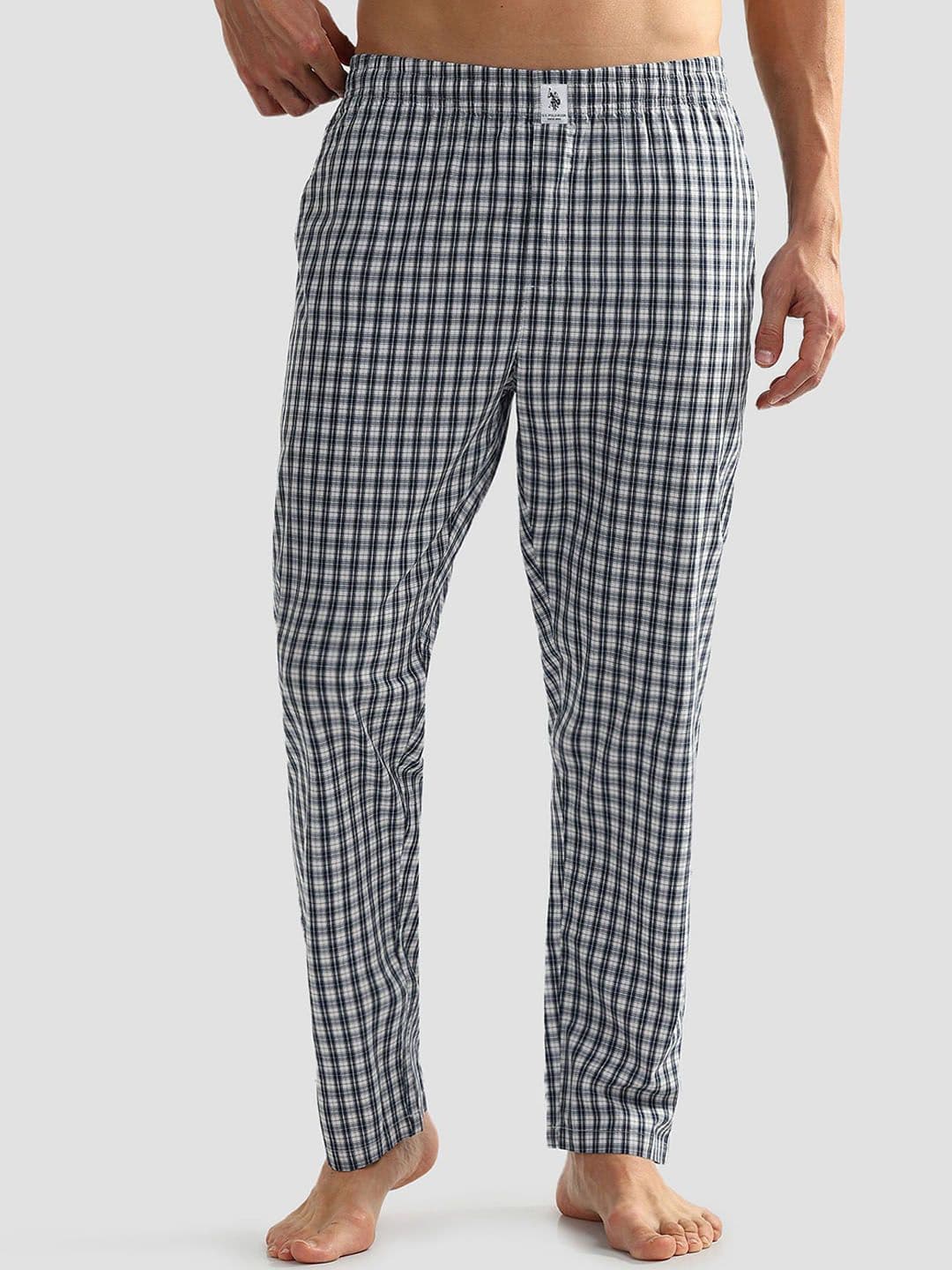 U.S. Polo Assn. Men Pure Cotton Checked OELP5 Lounge Pants - view 1