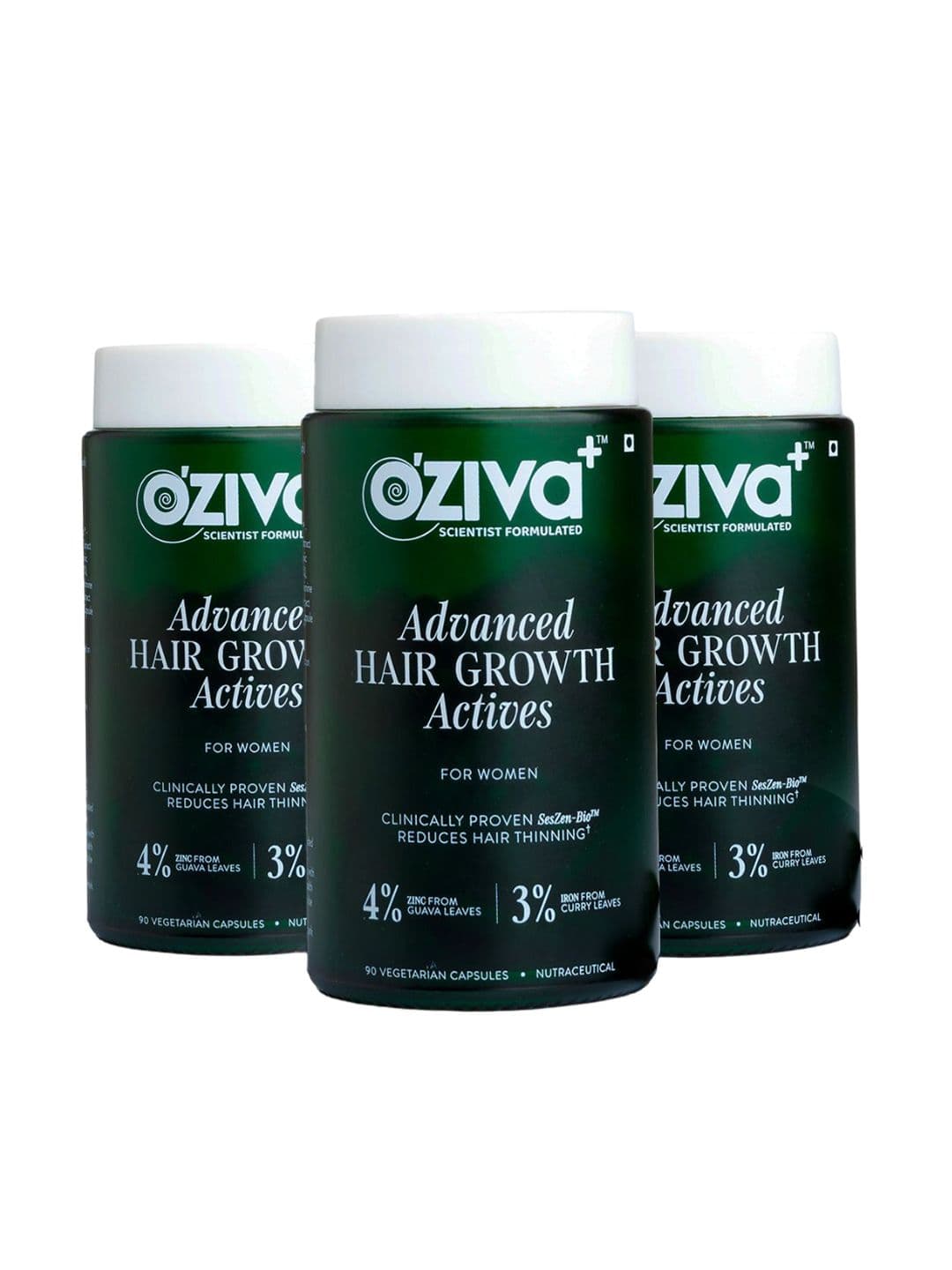 OZiva Set Of 3 Advanced Hair Growth Actives - 90 Capsules Each - view 1