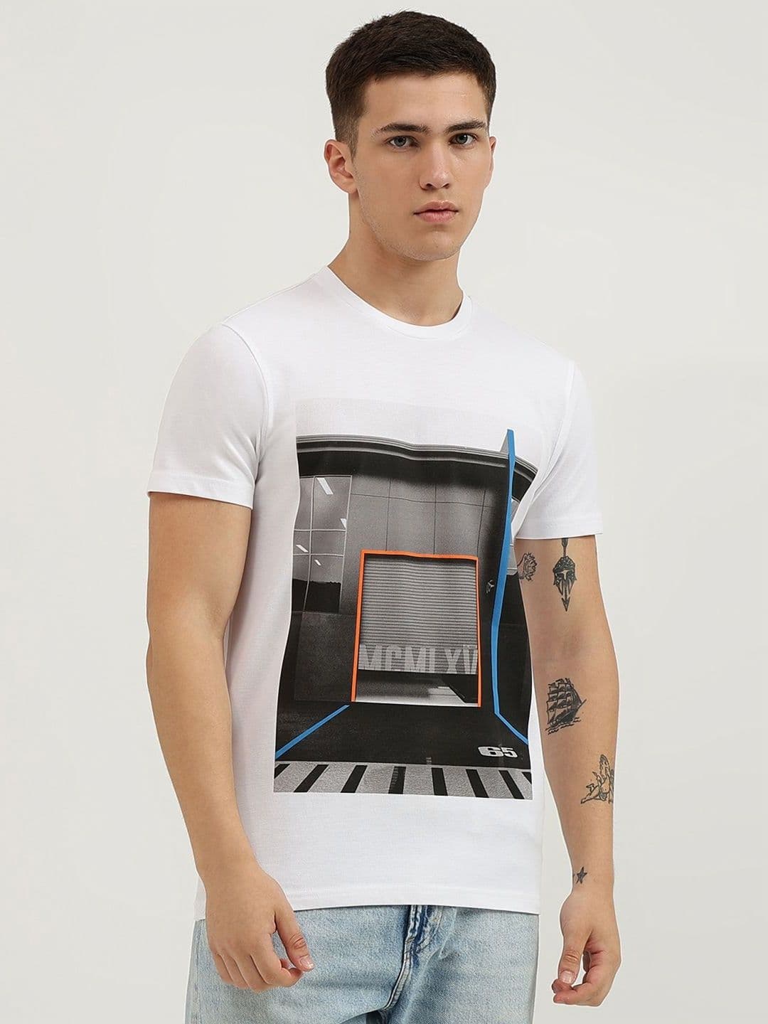 United Colors of Benetton Men Printed Pure Cotton Pockets T-shirt - view 1