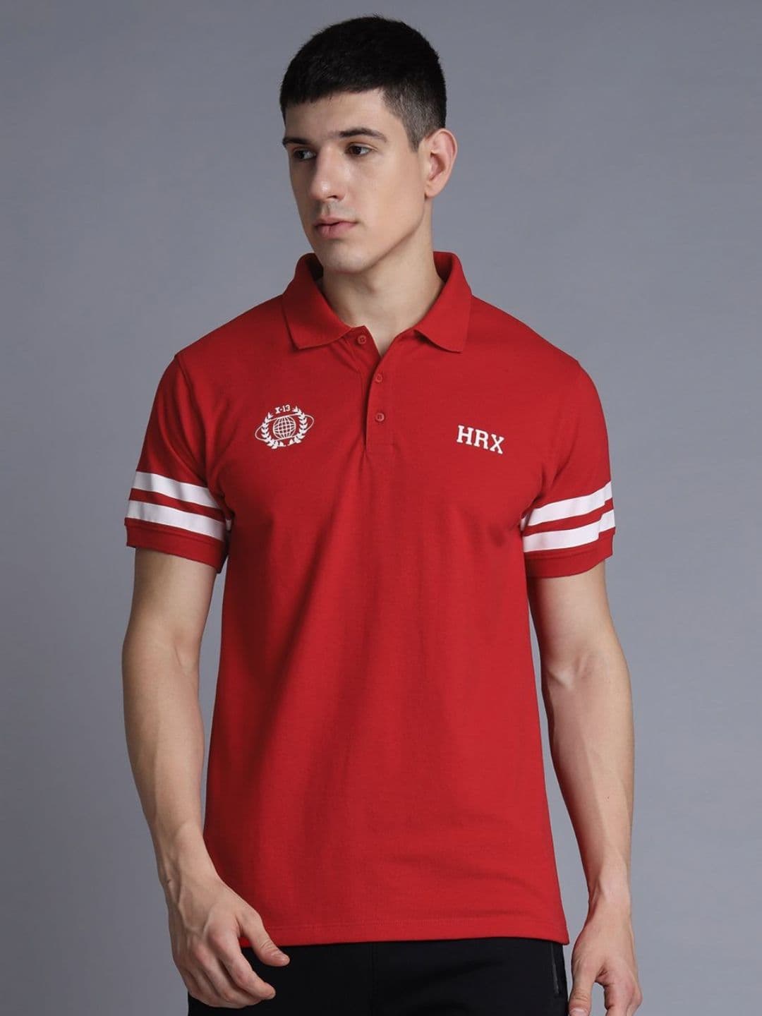 HRX by Hrithik Roshan Men Solid Polo Collar Cotton T-shirt - view 1