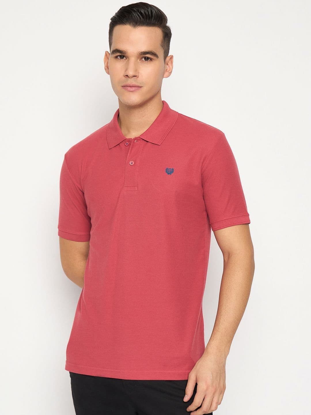 Duke Men Solid Polo Collar Cotton Slim Fit T-shirt - view 1