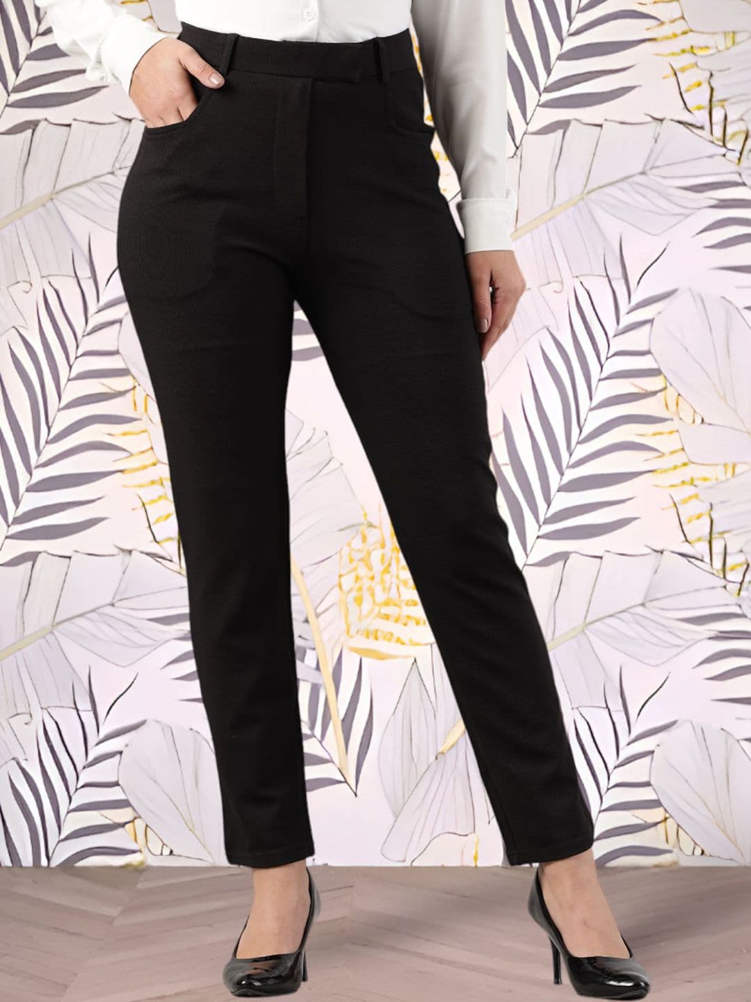 FITHUB Women High-Rise Wrinkle Free Formal Trousers - view 1