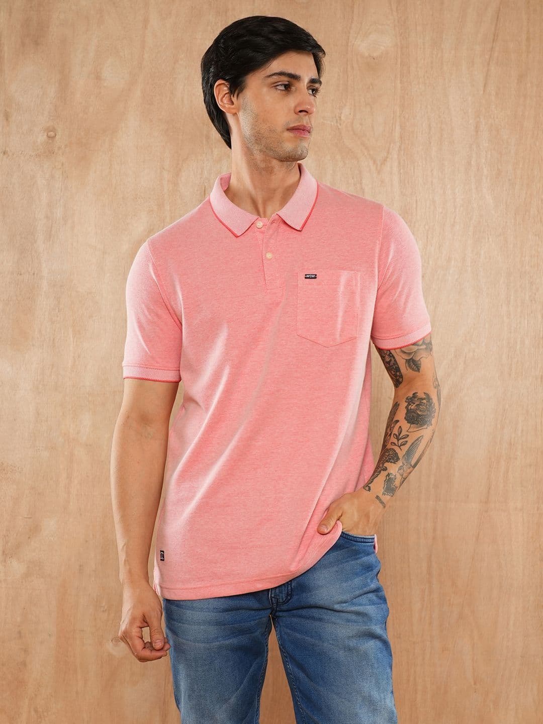 Klub Fox Men Solid Polo Collar T-Shirt - view 1