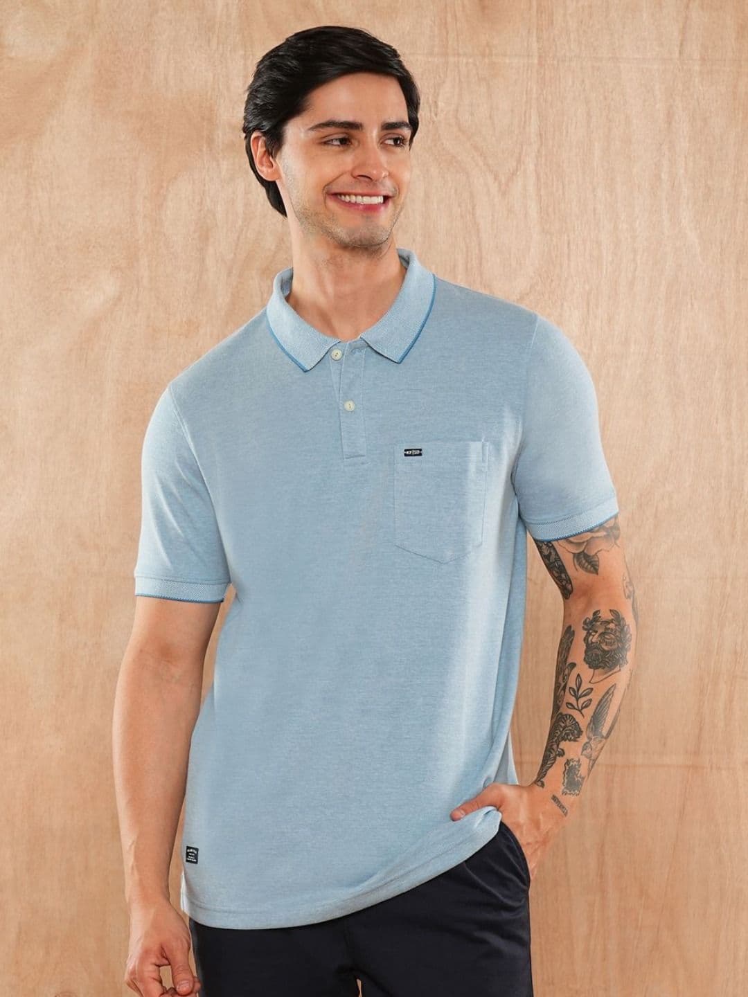 Klub Fox Men Solid Polo Collar T-Shirt - view 1