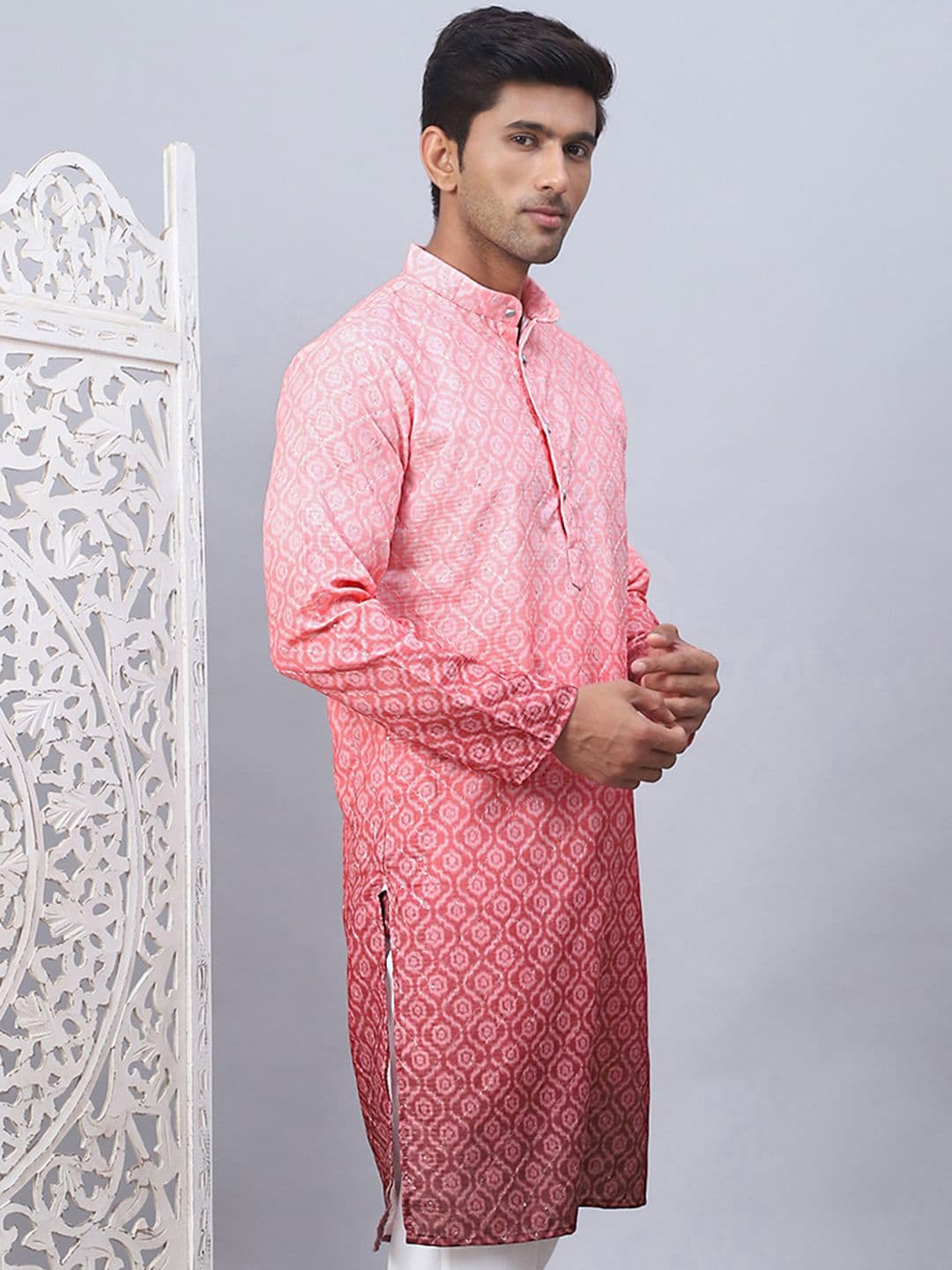 Jompers Ethnic Motifs Printed Mandarin Collar Straight Kurta - view 1