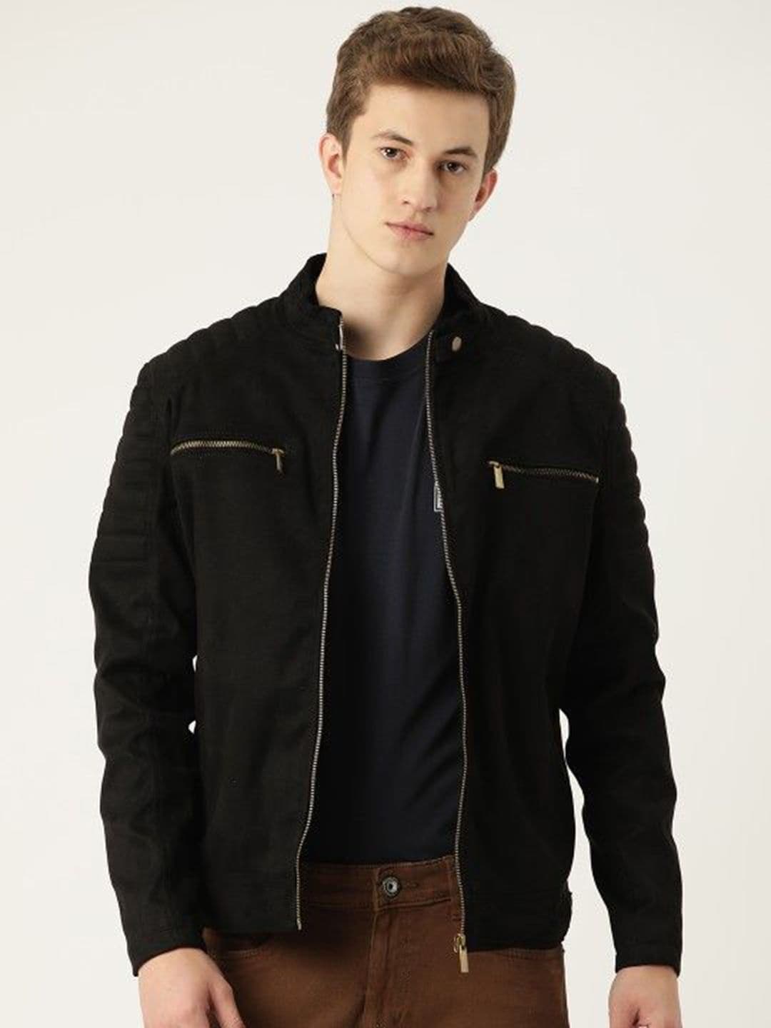 Leather Retail Men Suede Lightweight Biker Jacket - view 1
