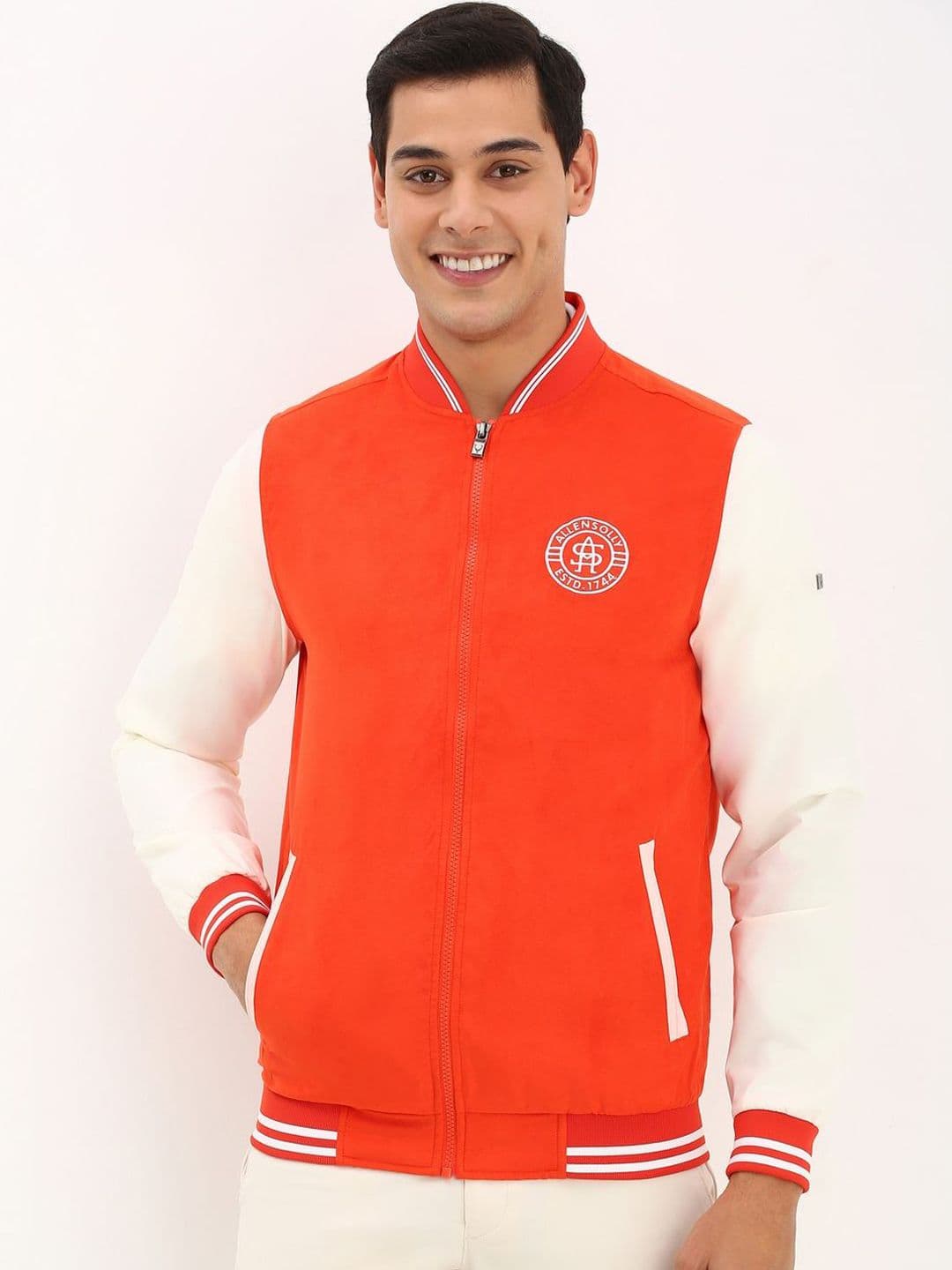 Allen Solly Men Solid Stand Collar Varsity Jacket - view 1